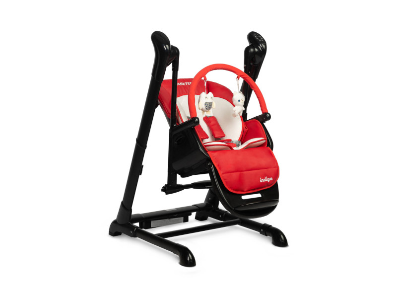 Стільчик для годування + гойдалка 2 в 1 Caretero Indigo Black Wine, Фото 9