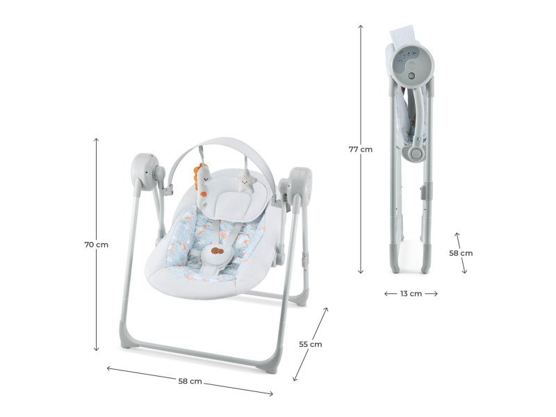 Крісло-гойдалка Kinderkraft Swingee Grey (KBSWIN00GRY0000), Фото 5