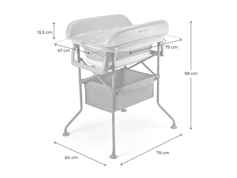 Столик для пеленання з ванночкою Kinderkraft Bubbly Grey (KABUBB00GRY0000), Фото 7