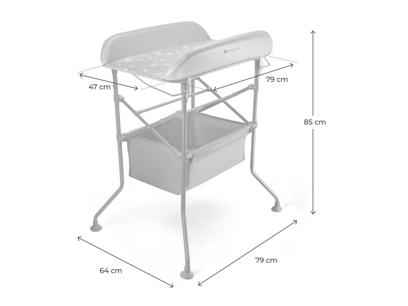 Столик для пеленання з ванночкою Kinderkraft Bubbly Grey (KABUBB00GRY0000), Фото 9