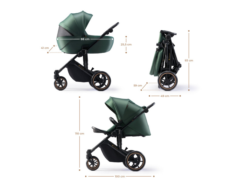 Універсальна коляска 2 в 1 Kinderkraft Prime 2 Dark Green (KSPRIM02GRE2000), Фото 3