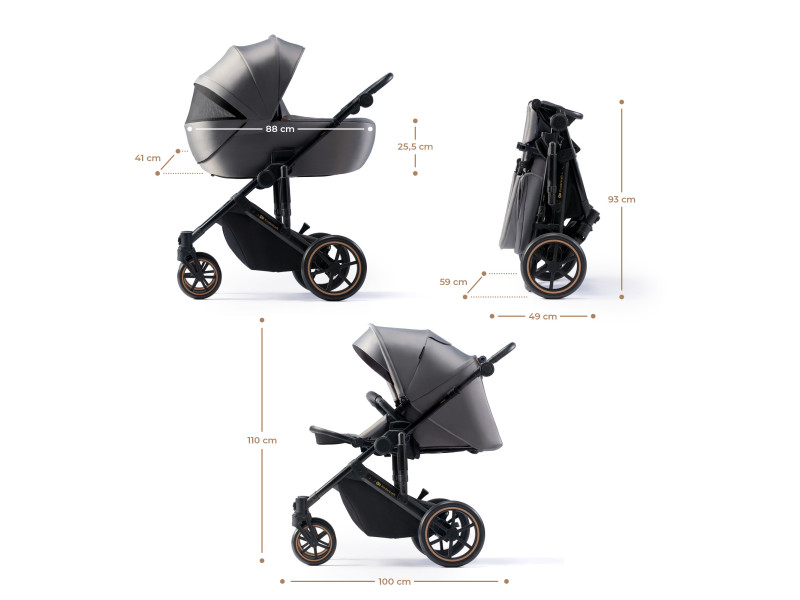 Універсальна коляска 2 в 1 Kinderkraft Prime 2 Shadow Grey (KSPRIM02GRY2000), Фото 3