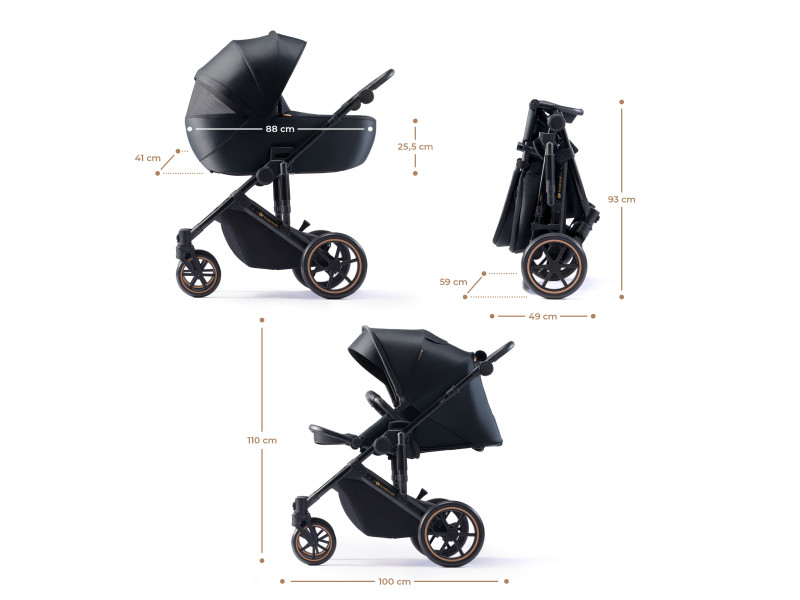 Універсальна коляска 2 в 1 Kinderkraft Prime 2 Venezian Black (KSPRIM02BLK2000), Фото 3