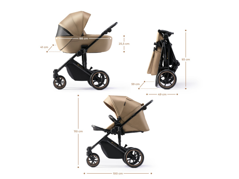 Універсальна коляска 2 в 1 Kinderkraft Prime 2 Sandrose Beige (KSPRIM02BEG2000), Фото 3