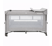 Ліжко-манеж дитяче з другим ярусом та пеленатором VELANO Tino, light grey