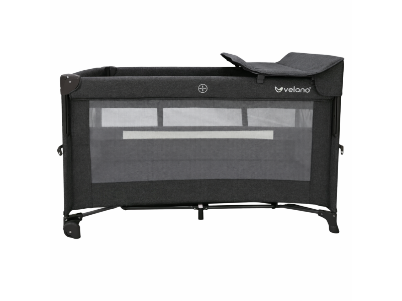 Ліжко-манеж дитяче з другим ярусом та пеленатором VELANO Tino, dark grey, Фото 1