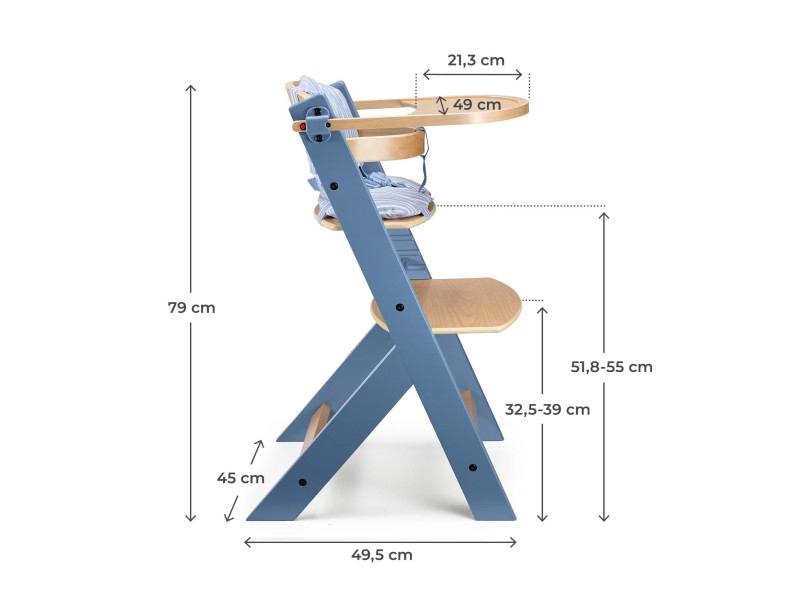 Стільчик для годування з подушкою Kinderkraft Enock Nordic Breeze (KHENOC00NOR0000), Фото 8