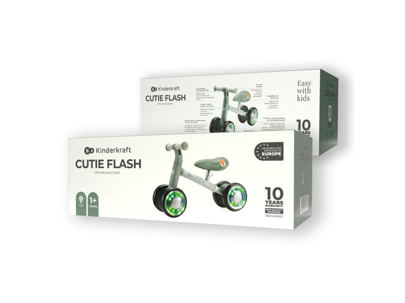 Каталка-беговел Kinderkraft Cutie Flash Green (KRCUFL00GRE0000), Фото 13