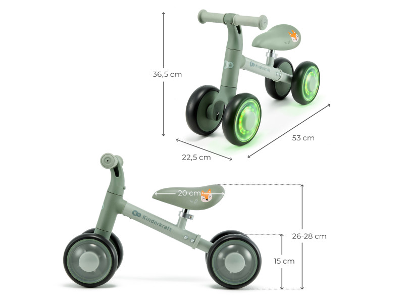 Каталка-беговел Kinderkraft Cutie Flash Green (KRCUFL00GRE0000), Фото 3