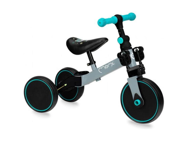 Беговел-велосипед MoMi LORIS 4 в 1 Grey-Turquoise, Фото 1
