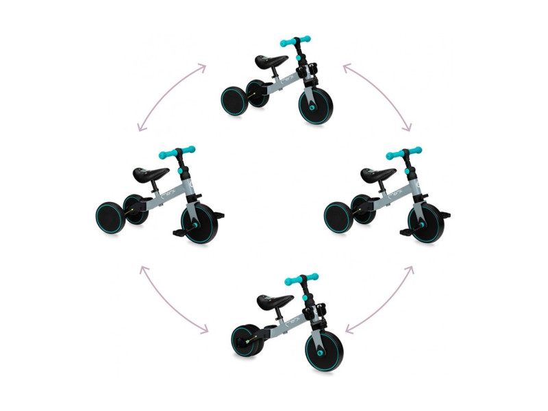 Беговел-велосипед MoMi LORIS 4 в 1 Grey-Turquoise, Фото 5