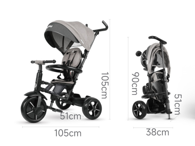 Велосипед складаний триколісний дитячий Rito Star Grey, Фото 6