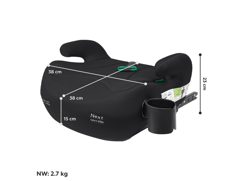 Автокрісло-бустер CARRELLO Next CRL-16011 Midnight Black i-Size ISOFIX 125-150см+напр.рем, підскл /2, Фото 1