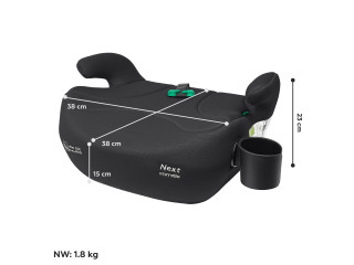 Автокрісло-бустер CARRELLO Next CRL-16011A Midnight Black i-Size 125-150см+напр.рем, підскл