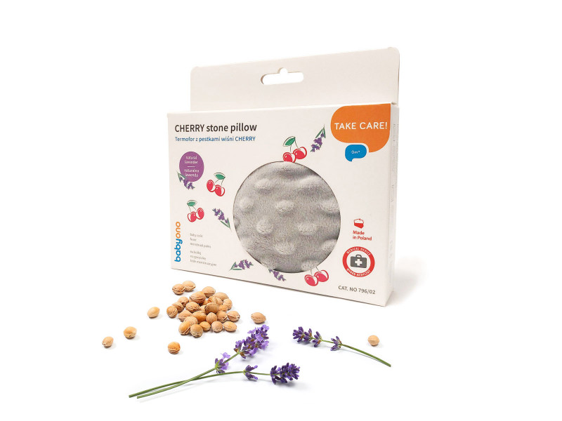 Грілочка з кісточок вишні та ароматом лаванди (13х16 см.) Сірий, Фото 1