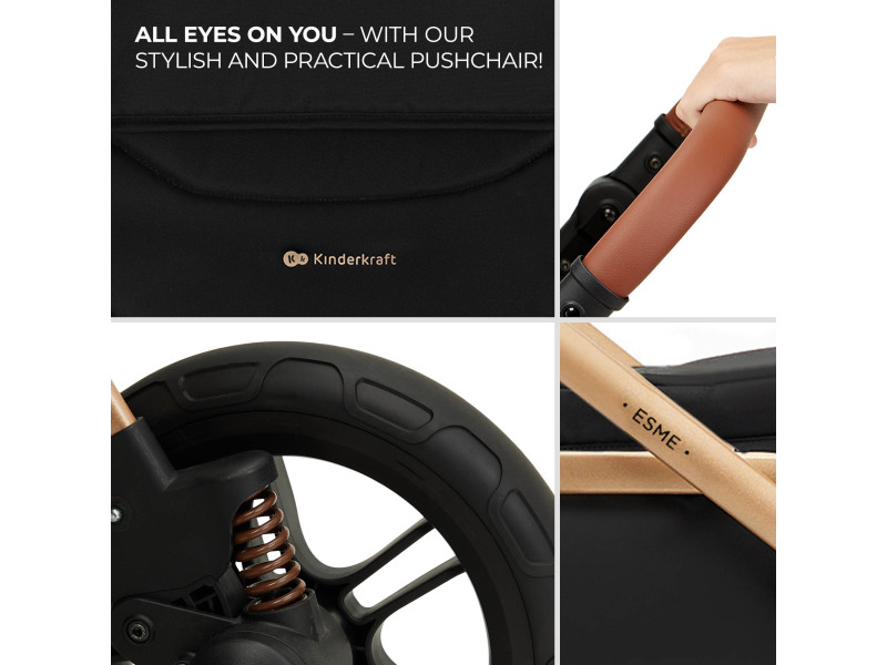 Універсальна коляска 3 в 1 Kinderkraft Esme Pro Pure Black (KSESME00BLK300N), Фото 14