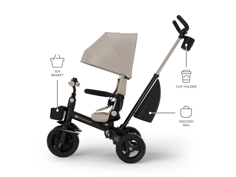 Триколісний велосипед Kinderkraft Aveo 2 Plus Beige (KRAVEO02BEG0000), Фото 15