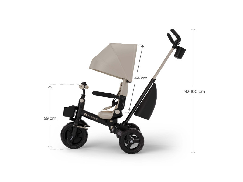 Триколісний велосипед Kinderkraft Aveo 2 Plus Beige (KRAVEO02BEG0000), Фото 16