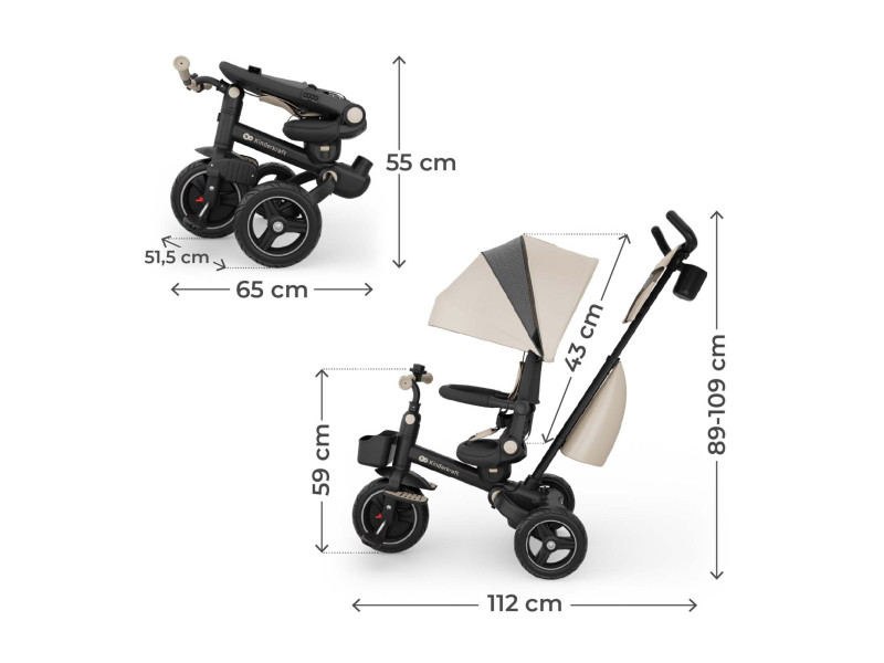 Триколісний велосипед Kinderkraft Spinstep 2 Plus Beige (KRSPST02BEGPL00), Фото 12