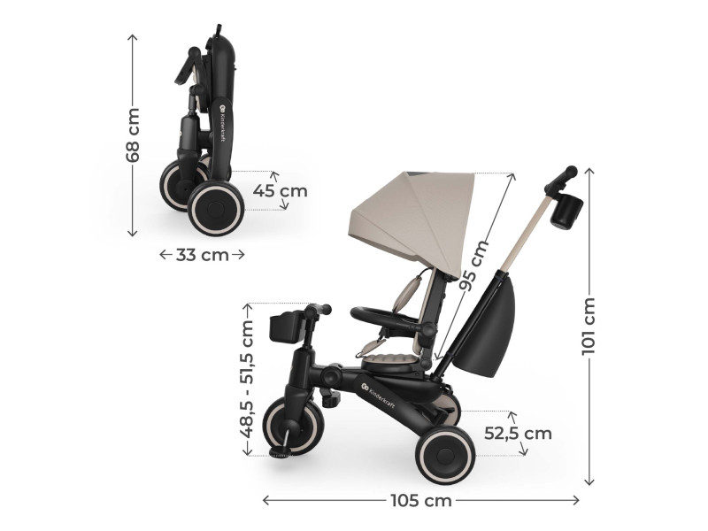 Триколісний велосипед Kinderkraft Jazz 3 Beige (KRJAZZ03BEG0000), Фото 9