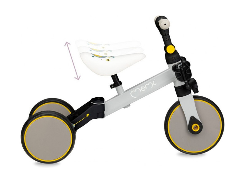 Біговел-велосипед MoMi LORIS 4 в 1 Grey-Yellow, Фото 3
