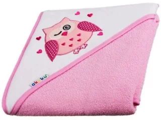 Рушник з капюшоном 80x80см Akuku A1233, рожевий