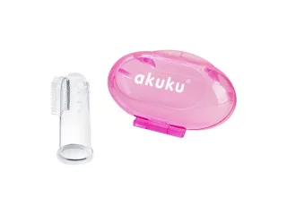Силиконовая зубная щетка и массажер для десен Akuku A0265, розрвый чехол